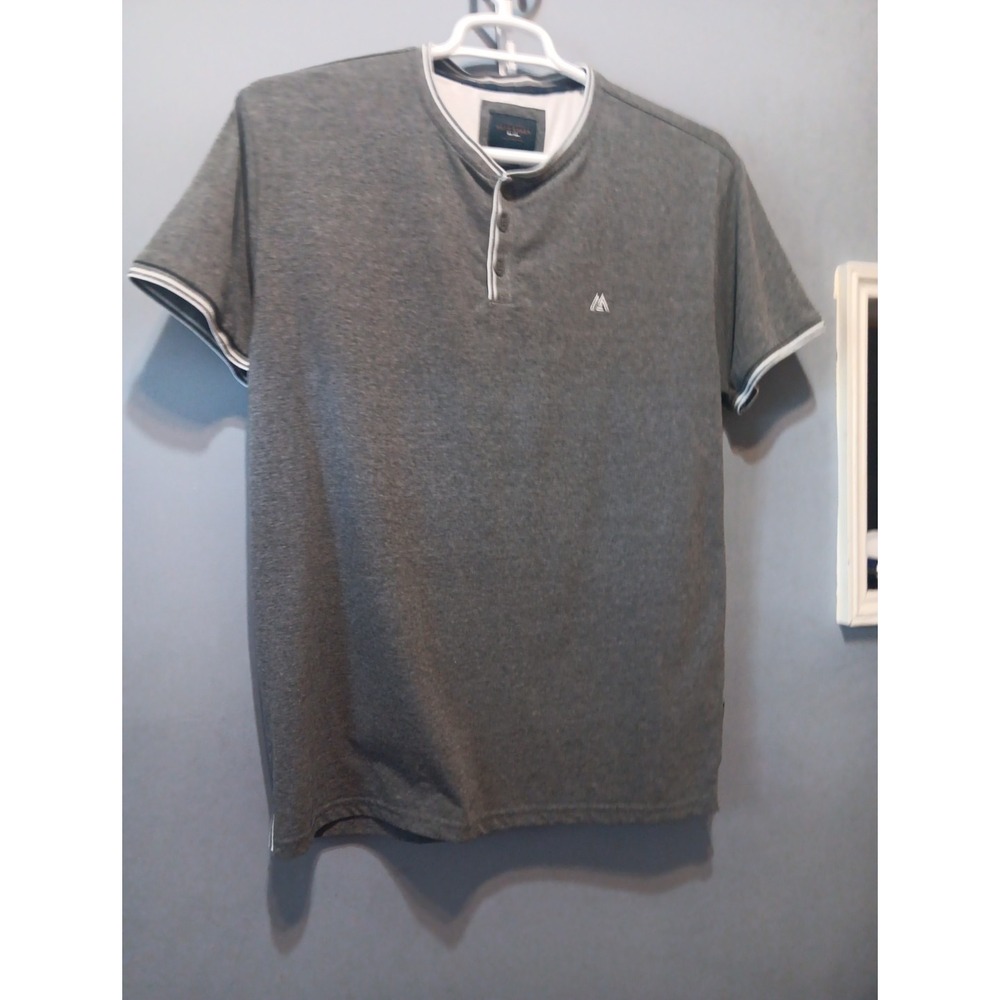 Mark Asher Polo Mens XL Gray Short Sleeve Shirt Stretch No Fading It's The Sunsh